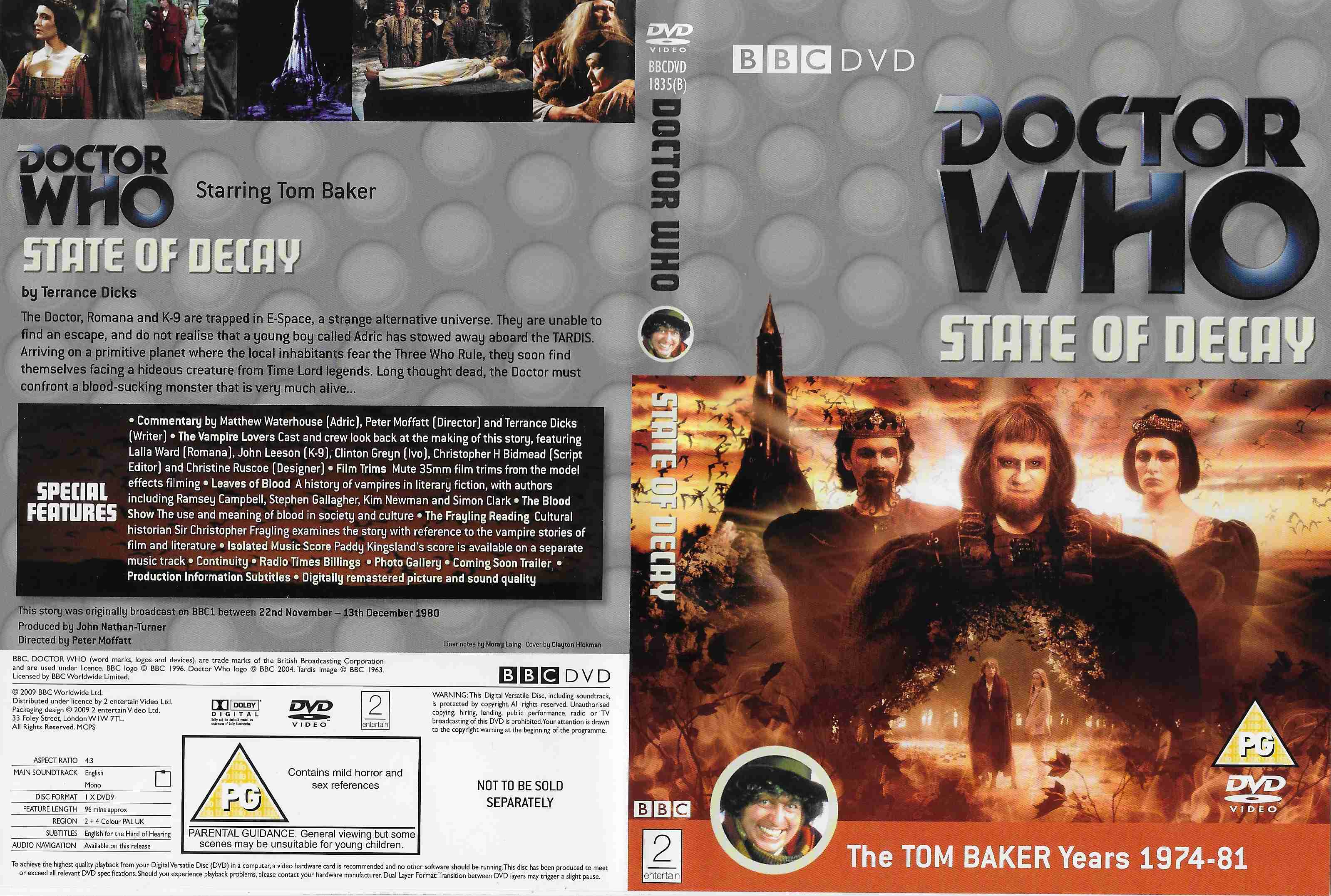 Picture of BBCDVD 1835B Doctor Who - State of decay by artist Terrance Dicks from the BBC records and Tapes library